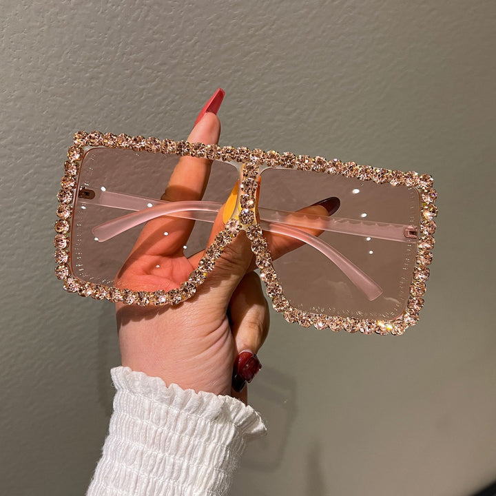 Women's Oversized Sunglasses with Sparkling Rhinestone Frame Kalsten