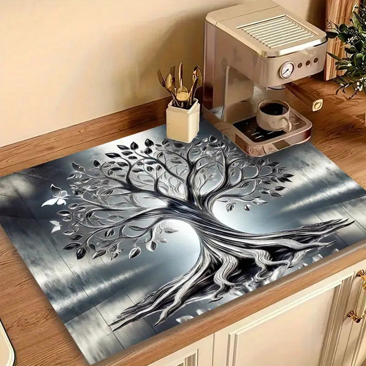 Elegant Tree of Life Decorative Kitchen Mat Kalsten
