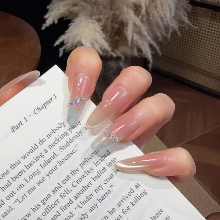 Elegant Stiletto Press-On Nail Set with Rhinestone Accents Kalsten