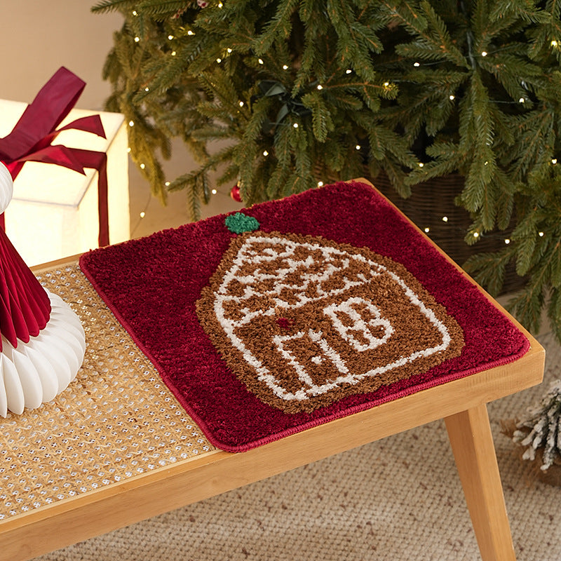 Tufted Christmas placemat with gingerbread house motif Kalsten