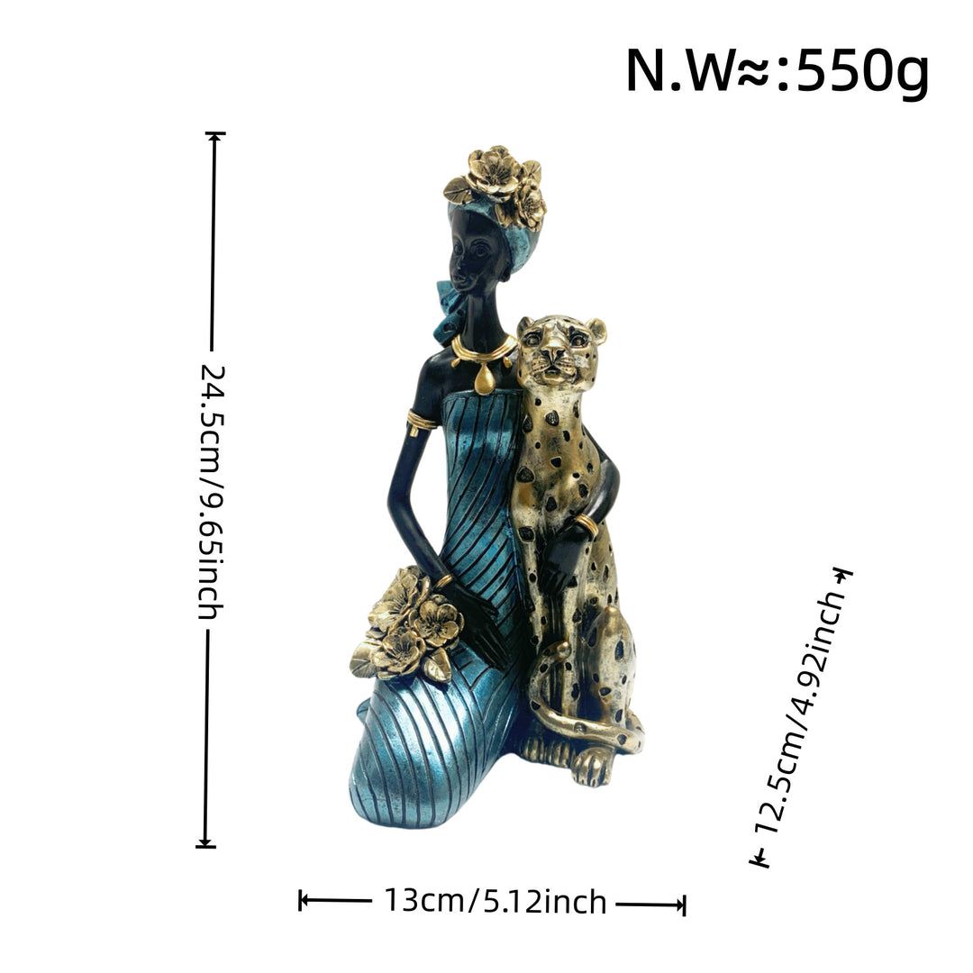 Elegant sculpture with leopard casting Kalsten