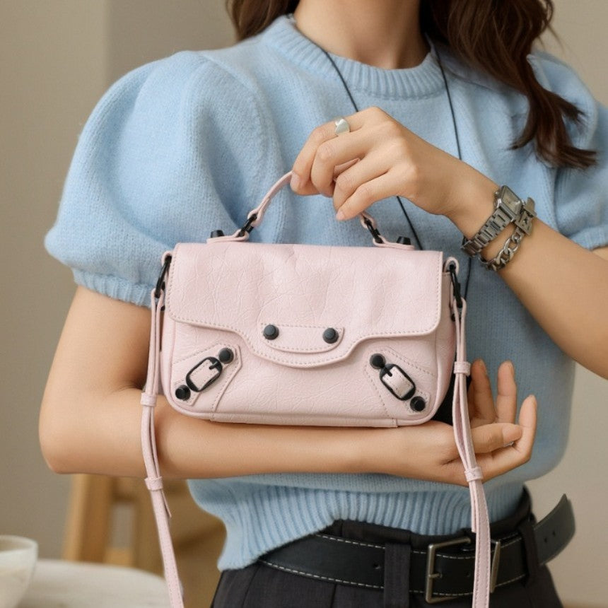Mini Textured Top-Handle Convertible Crossbody Satchel