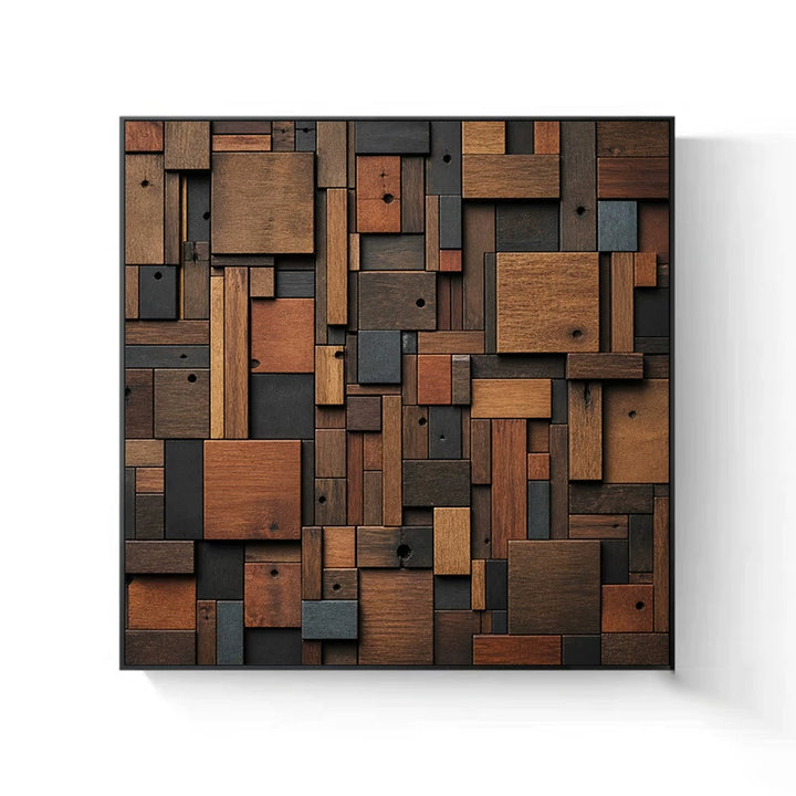 Wooden Cubism Wall Art