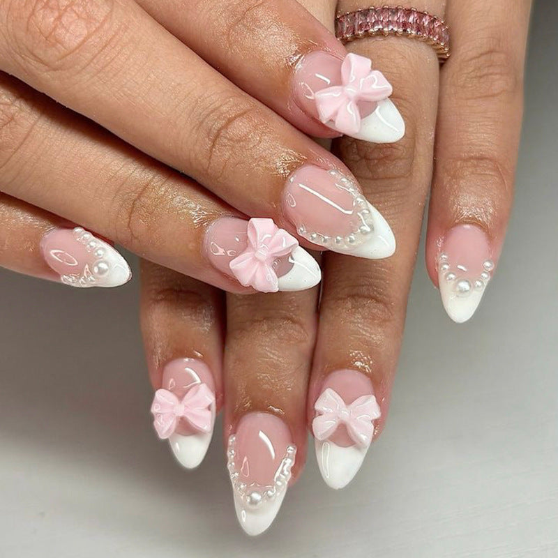 Artful acrylic nails with elegant floral accents Kalsten