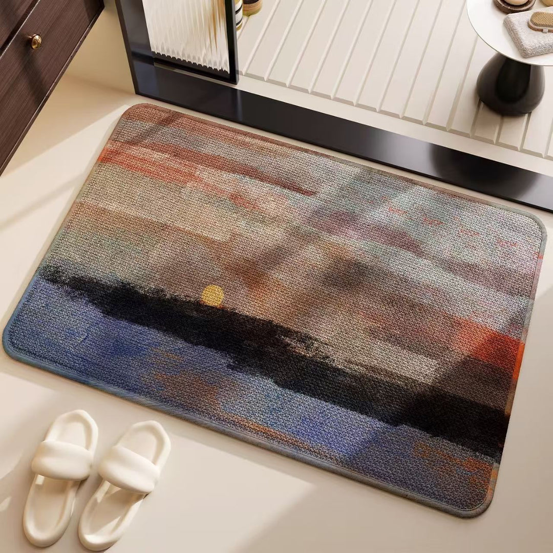 Abstract Coastal Design Bath Mat