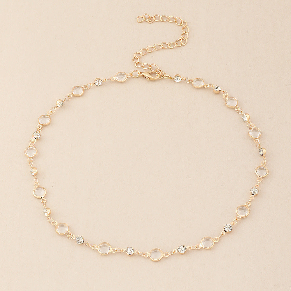 Elegant Crystal Embellished Anklet Kalsten