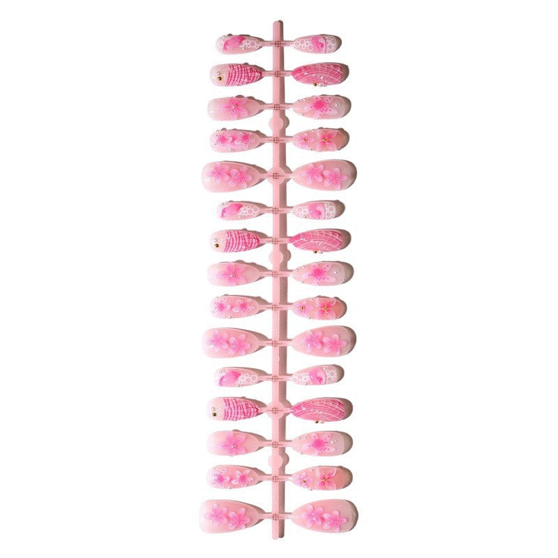 Artificial nail set with intricate 3D flowers and elegant accents Kalsten