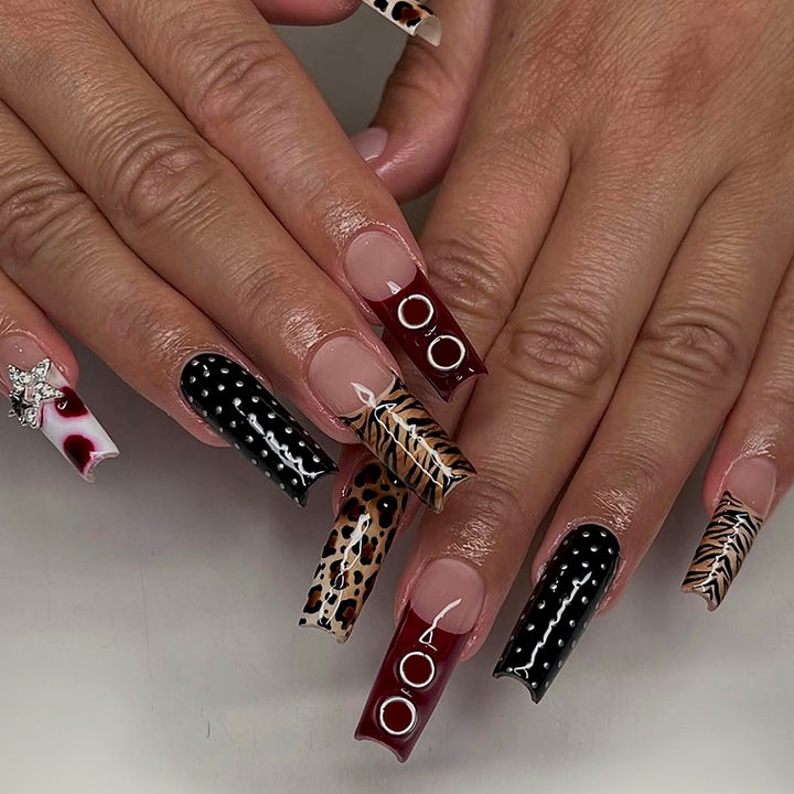 Artificial Nails with Trendy Animal Pattern Kalsten