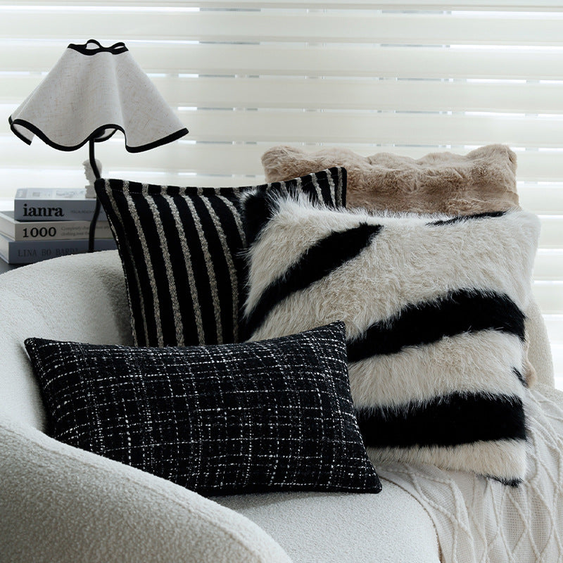Rectangular decorative cushion with bouclé tweed structure Kalsten