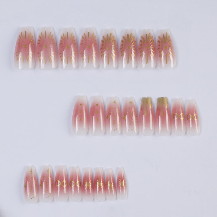 Artificial nails with intricate flower design Kalsten