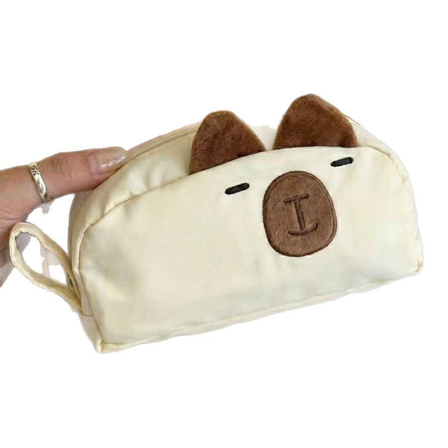 Plush Animal-Themed Zippered Pen Pouch