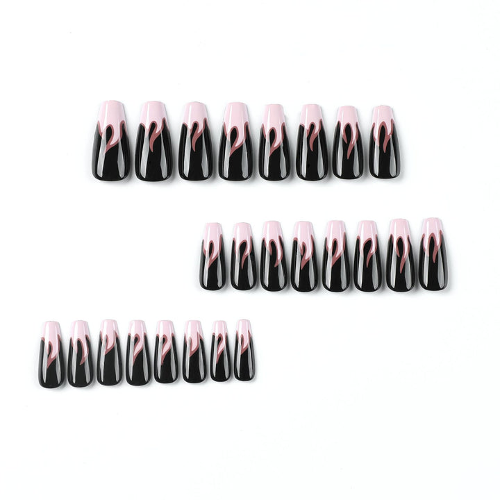 Artistic nail extensions with gradient and flame design Kalsten