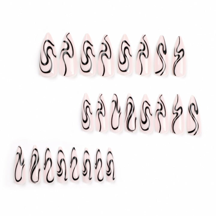 Artistic nail extensions with modern design and elegant lines Kalsten