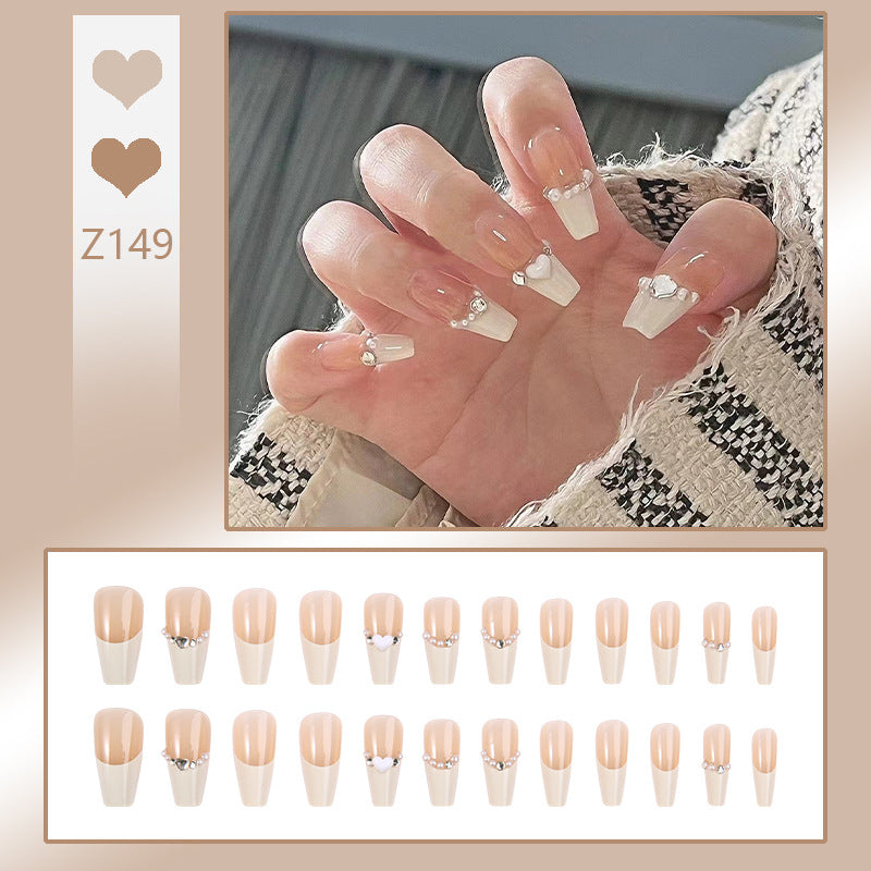 Artificial nail set with elegant flower and glitter decorations Kalsten