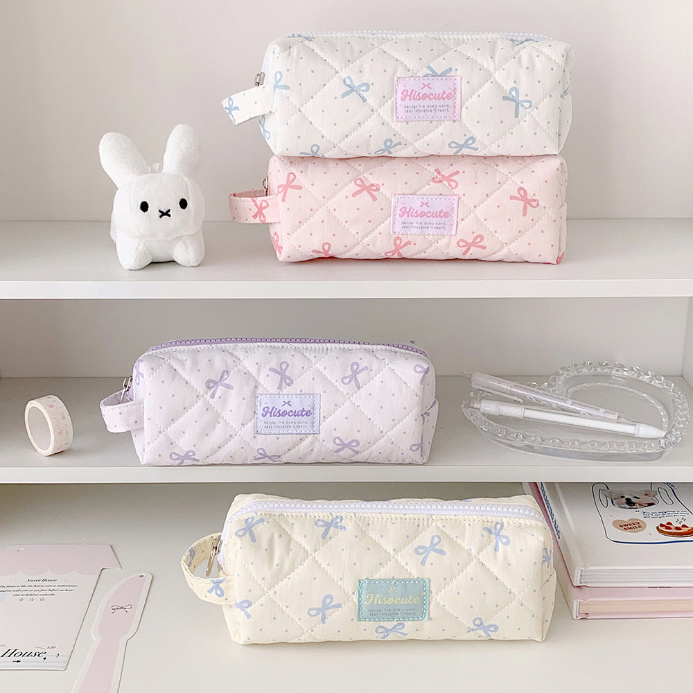 Quilted Pencil Case with Zipper