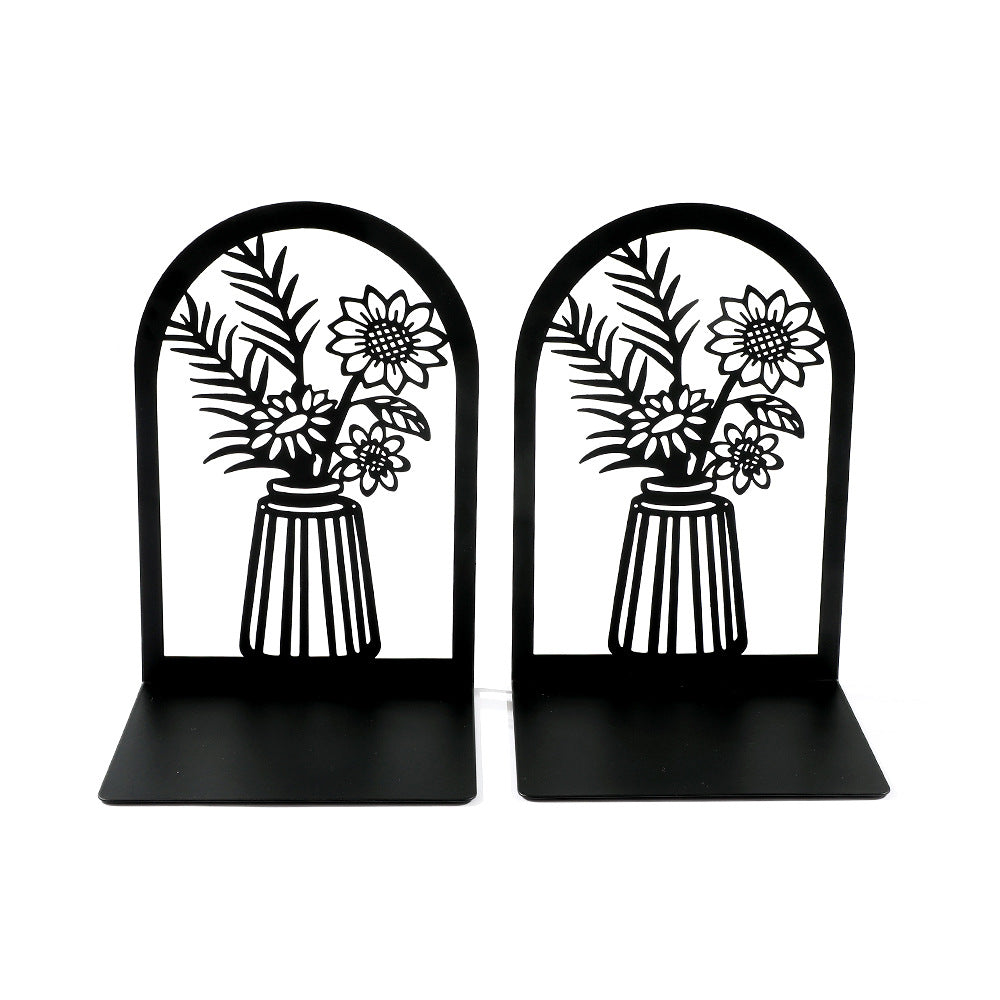 Elegant Floral Metal Bookends