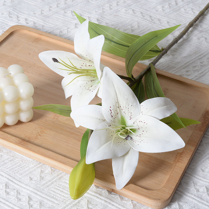 Realistic Artificial Lily Flower Stem Decoration