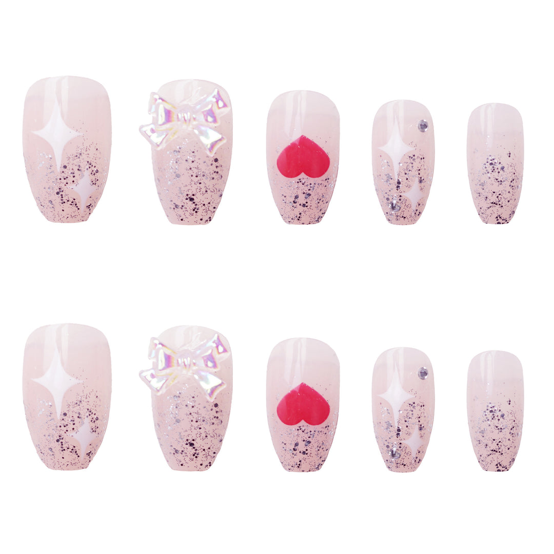 Glamorous Rhinestone-Embellished Press-On Nail Set Kalsten 1790727203
