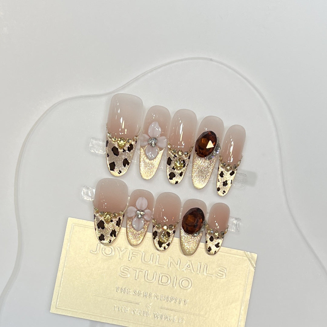 Elegant Stiletto Press-On Nail Set with Decorative Accents Kalsten
