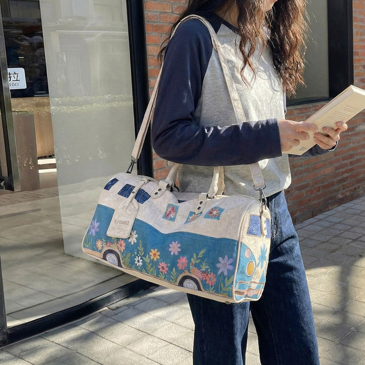 Floral Print Canvas Duffle Bag Kalsten