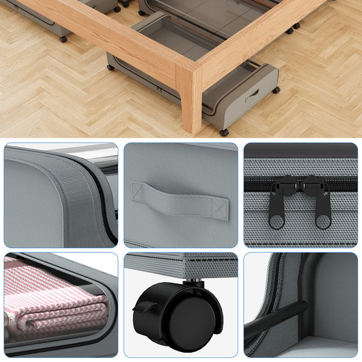 Storage box with wheels and transparent lid Kalsten