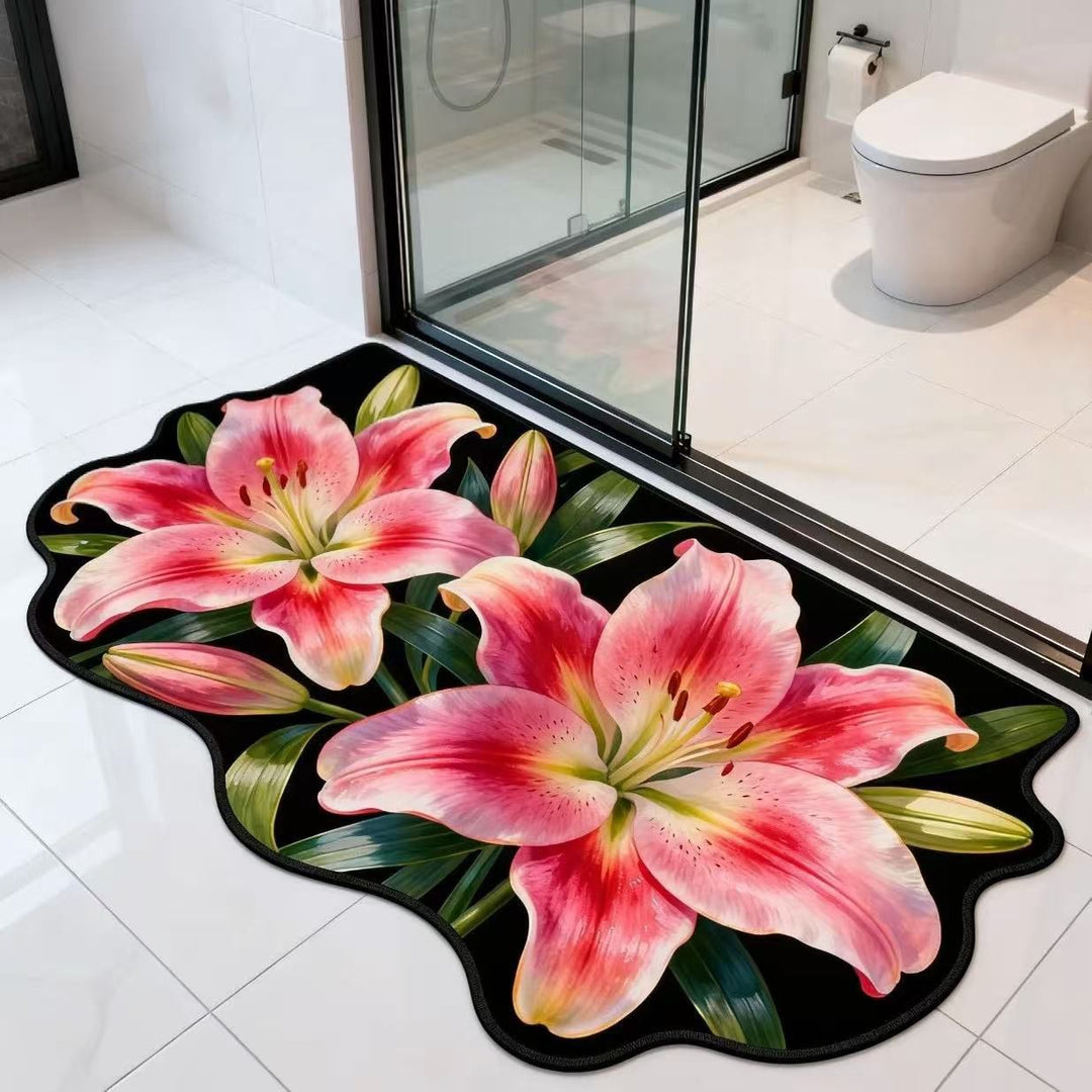 Floral-Themed Shower Mat
