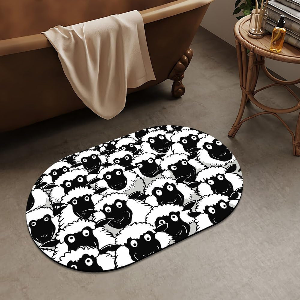 Luxurious Abstract Marble Design Bath Mat