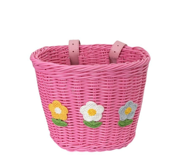 Floral Embroidered Woven Storage Basket Kalsten