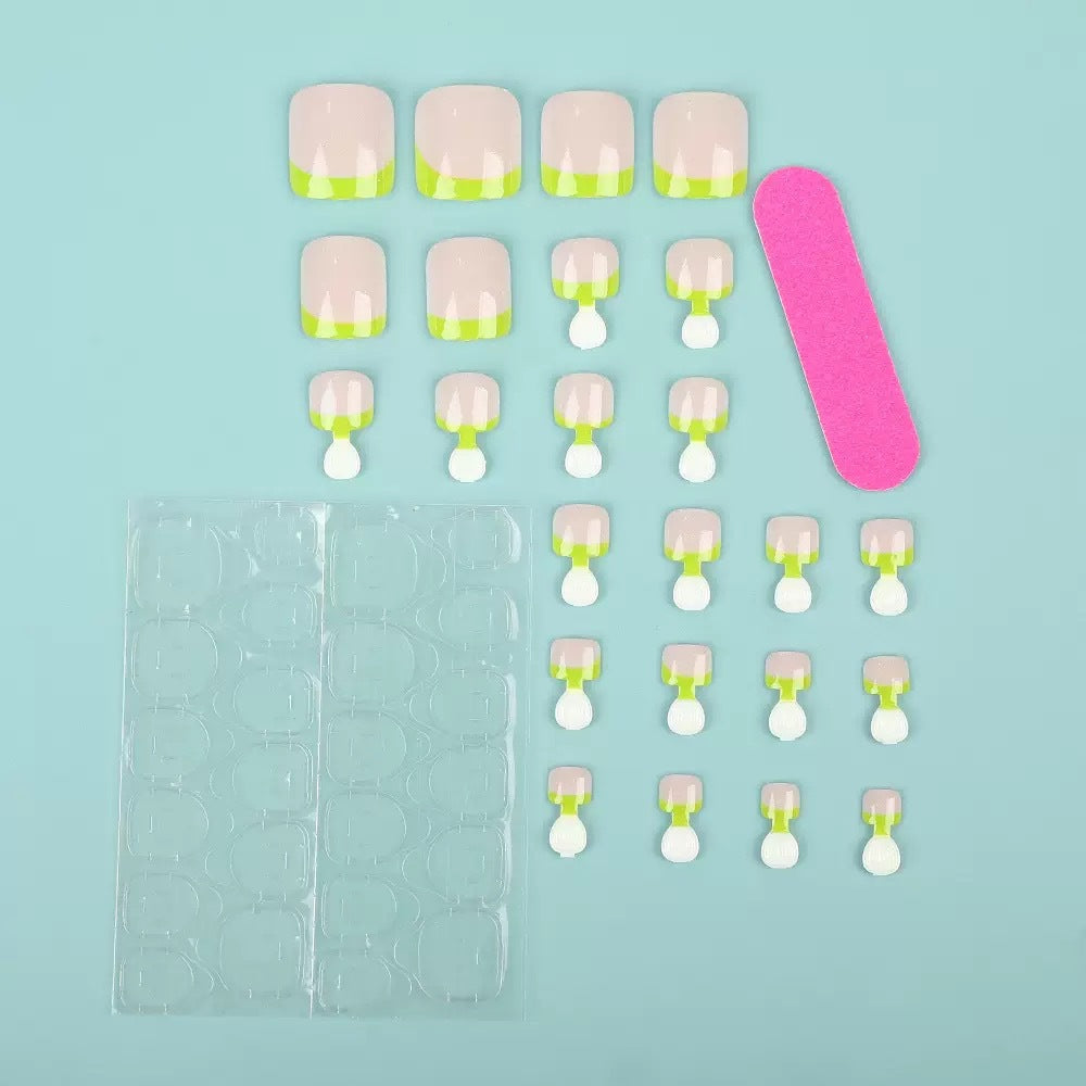 Nail art set with neon French design Kalsten
