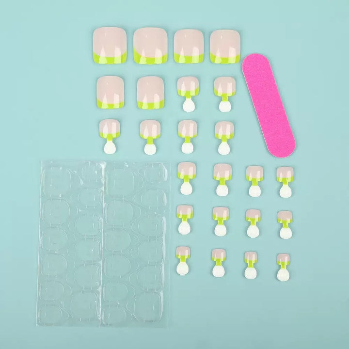 Nail art set with neon French design Kalsten