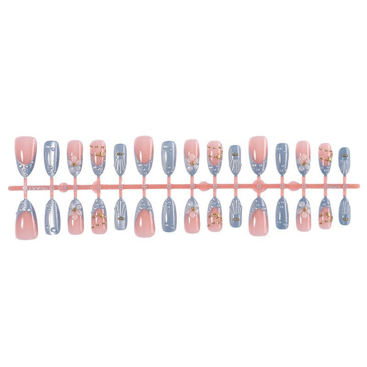 Decorative Press-On Nail Art Set with Gem Accents kalsten