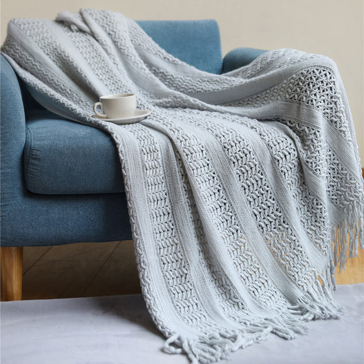Premium Handcrafted Fringe Throw Blanket Kalsten