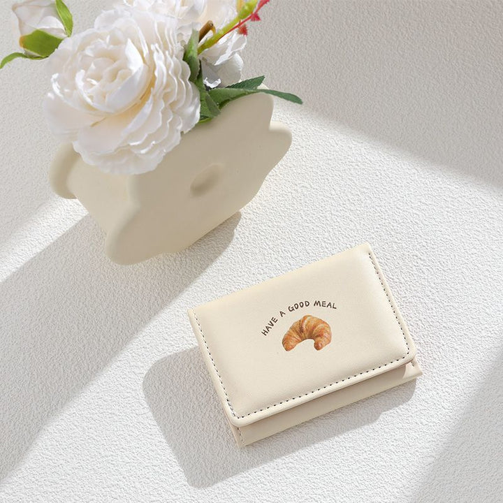 Croissant-Themed Leather Mini Wallet Kalsten