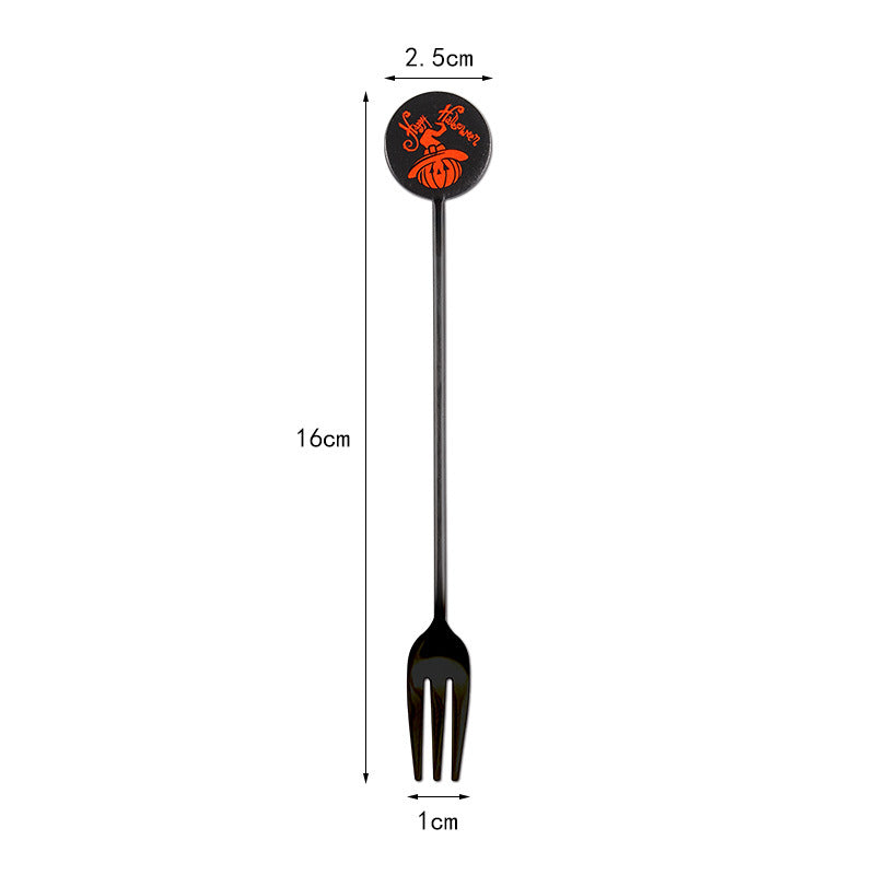 Long Bar Spoon Cocktail Stirring Spoon made of Stainless Steel with Halloween Ghost Design
