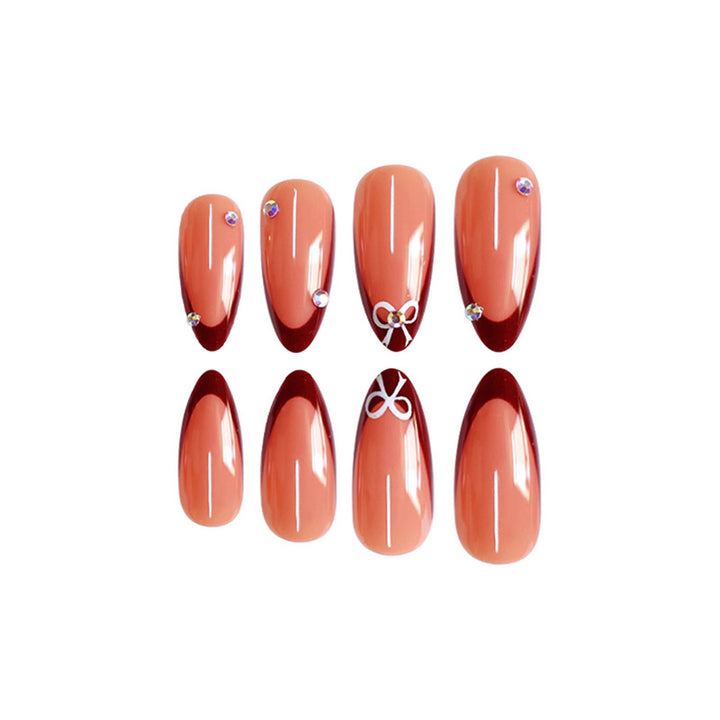 Artistic Stiletto Press-On Nails with Gemstone Accents Kalsten