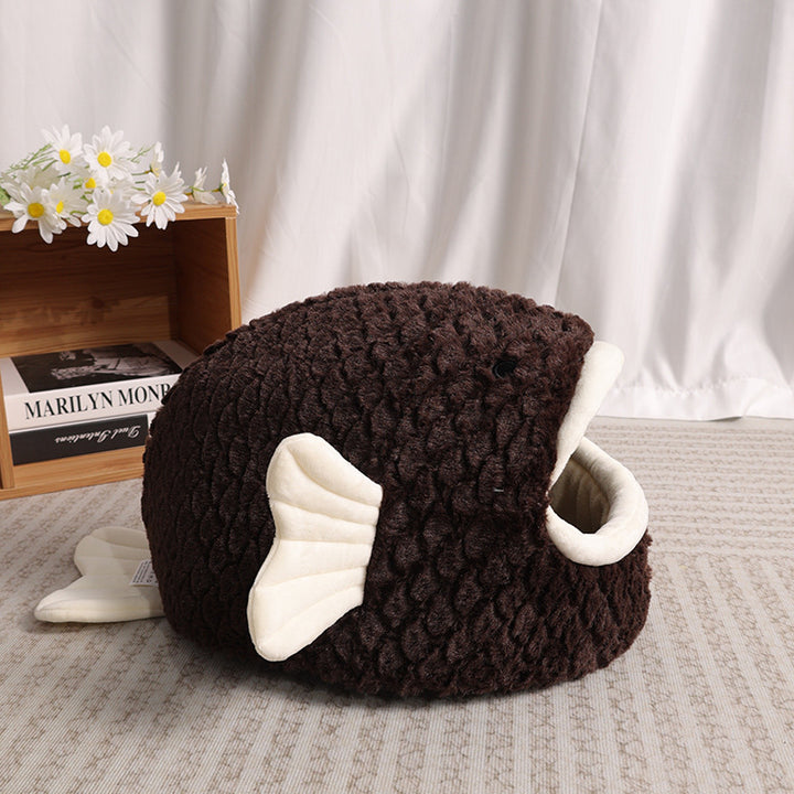 Cozy Fish-Shaped Cat Cave   Dog Bed