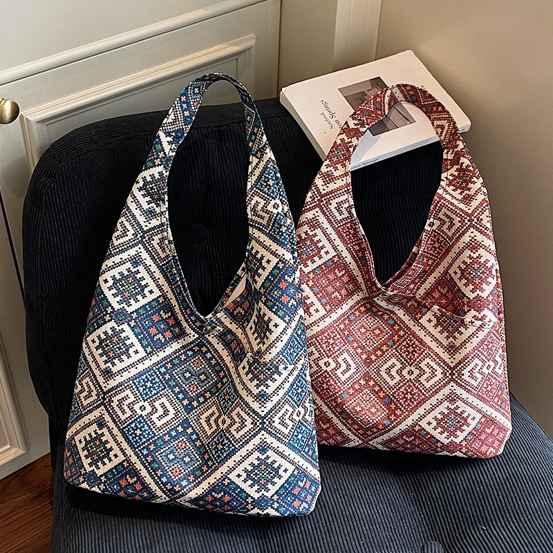 Ethnic-Inspired Patterned Sling Bag