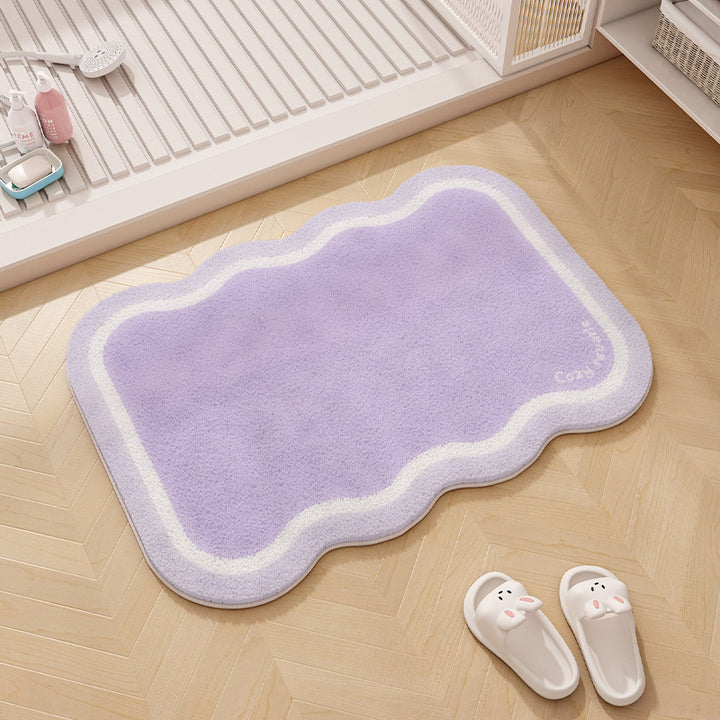 Rainbow-Themed Plush Memory Foam Bath Mat