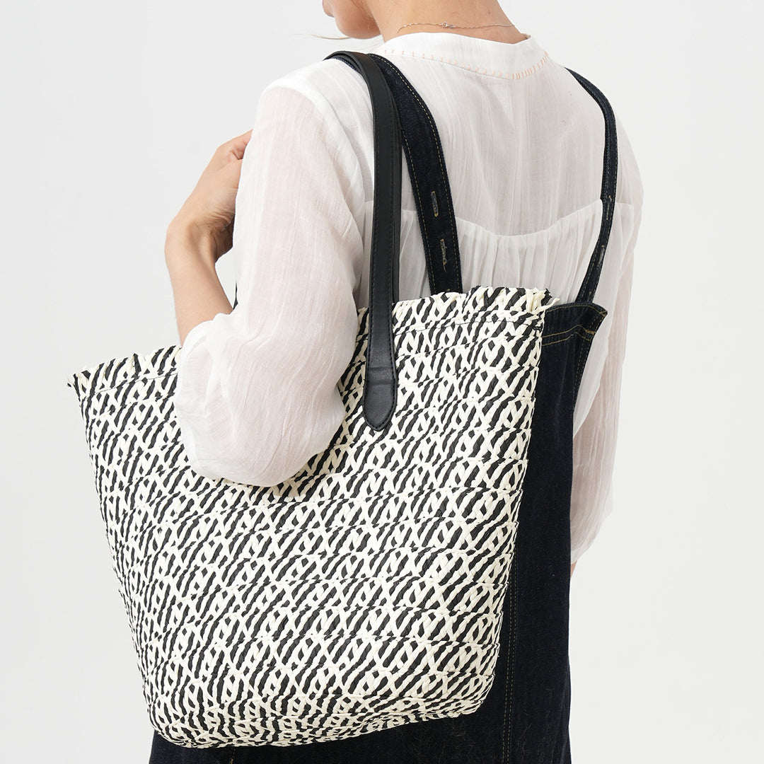 Designer Tote Bag Made of Woven Material with Modern Accents Kalsten