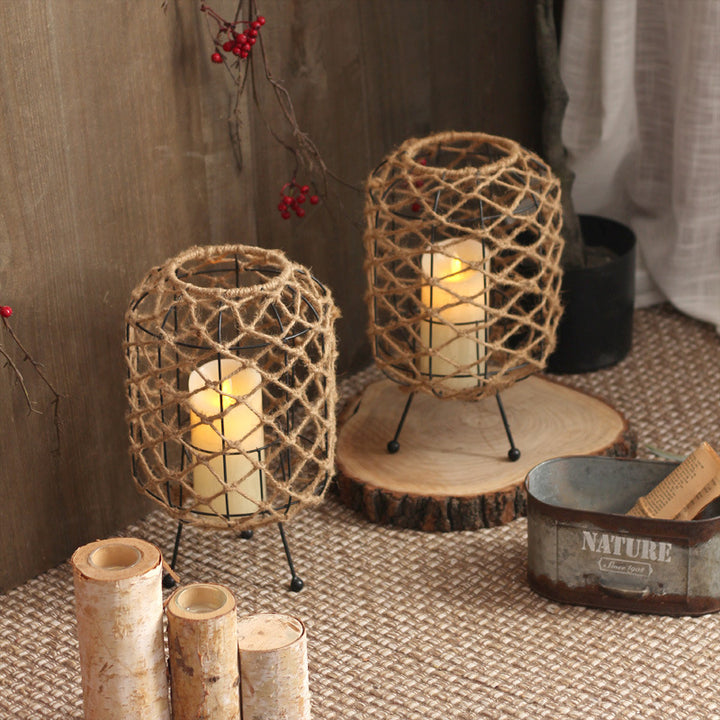 Decorative basket with natural fiber design Kalsten