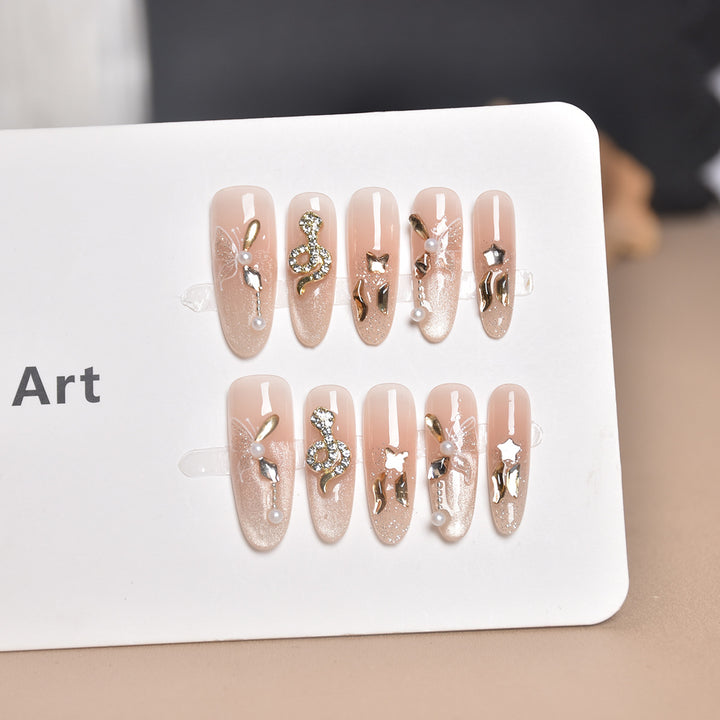 Premium Rhinestone-Embellished Nail Art Extensions Kalsten