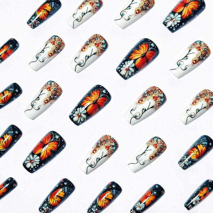Intricate Butterfly Design Nail Art Kalsten