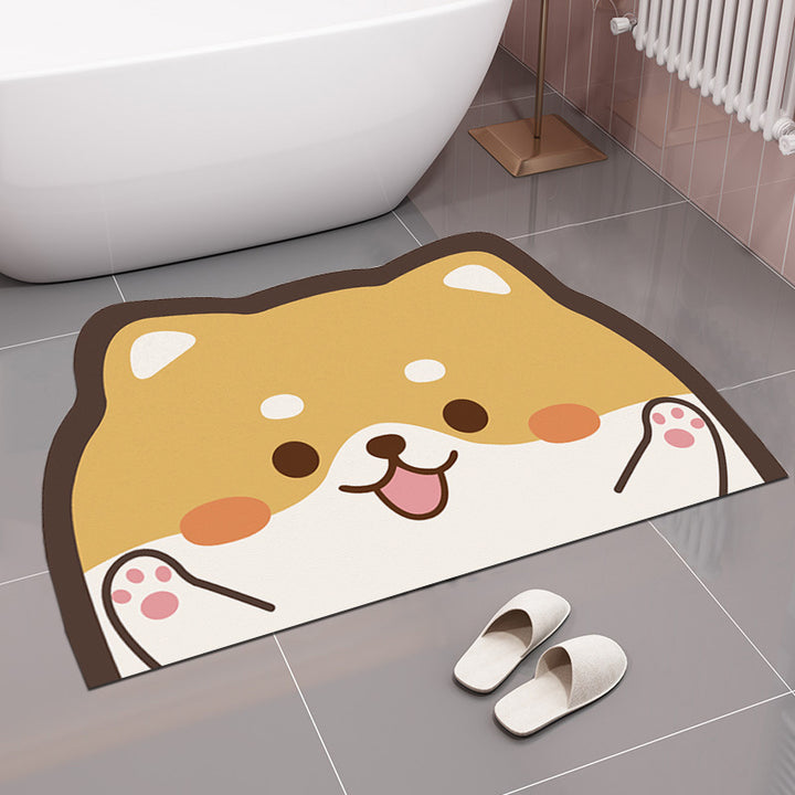 Cute Dog-Themed Bath Mat