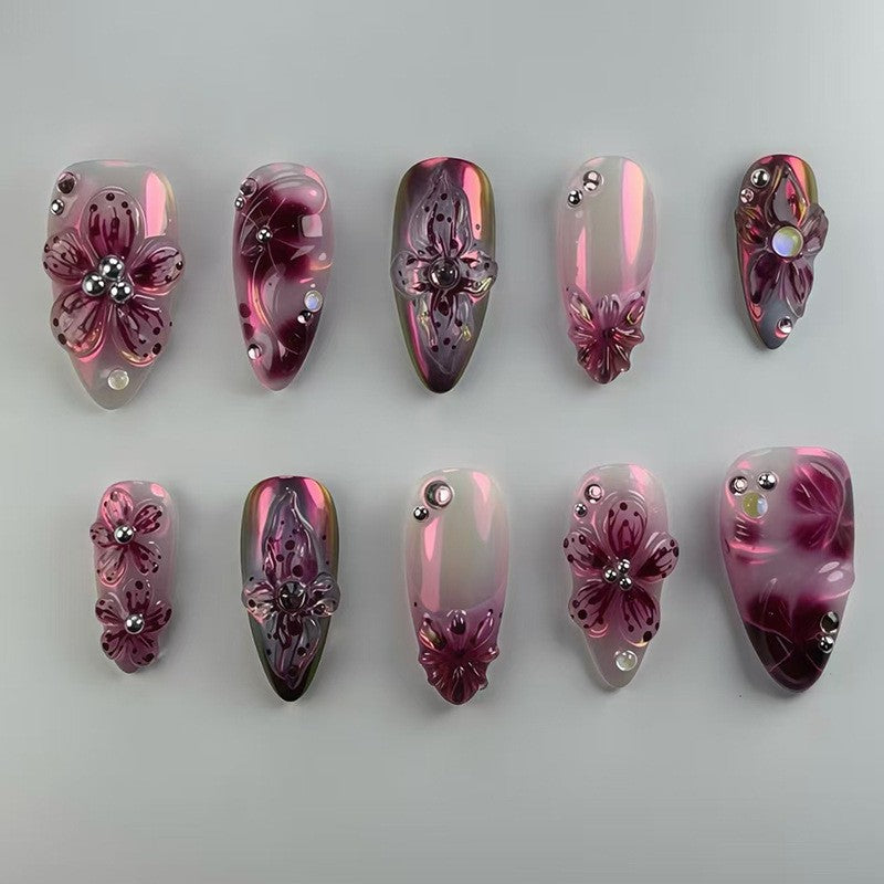 Floral 3D Press-On Nail Set Kalsten