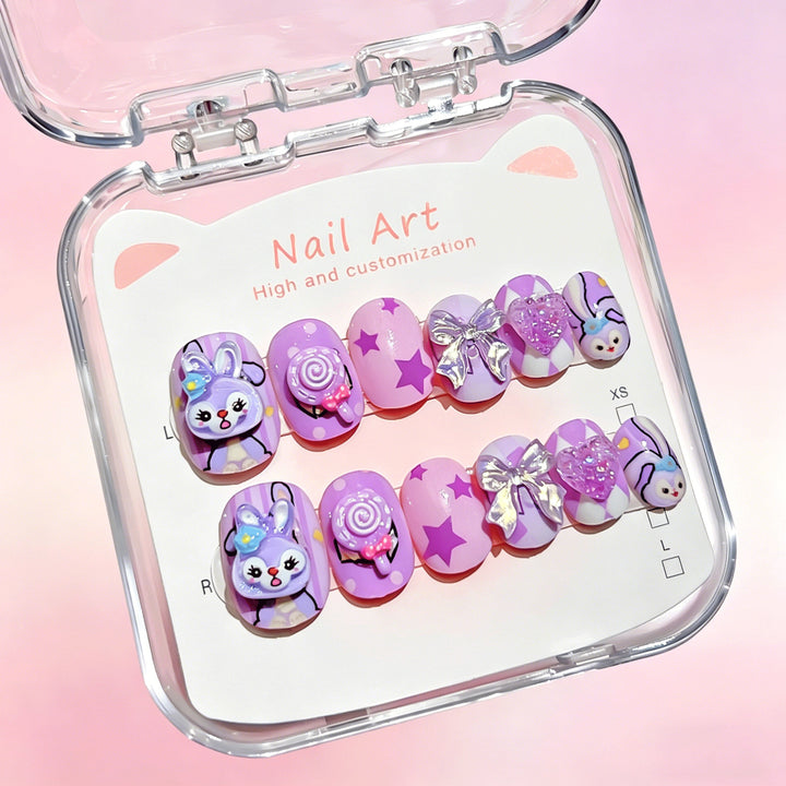 Customized Cartoon-Inspired Press-On Nail Art Set Kalsten