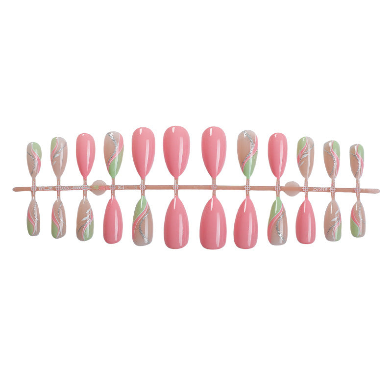 Premium Artistic Press-On Nail Set with Elegant Floral Designs Kalsten