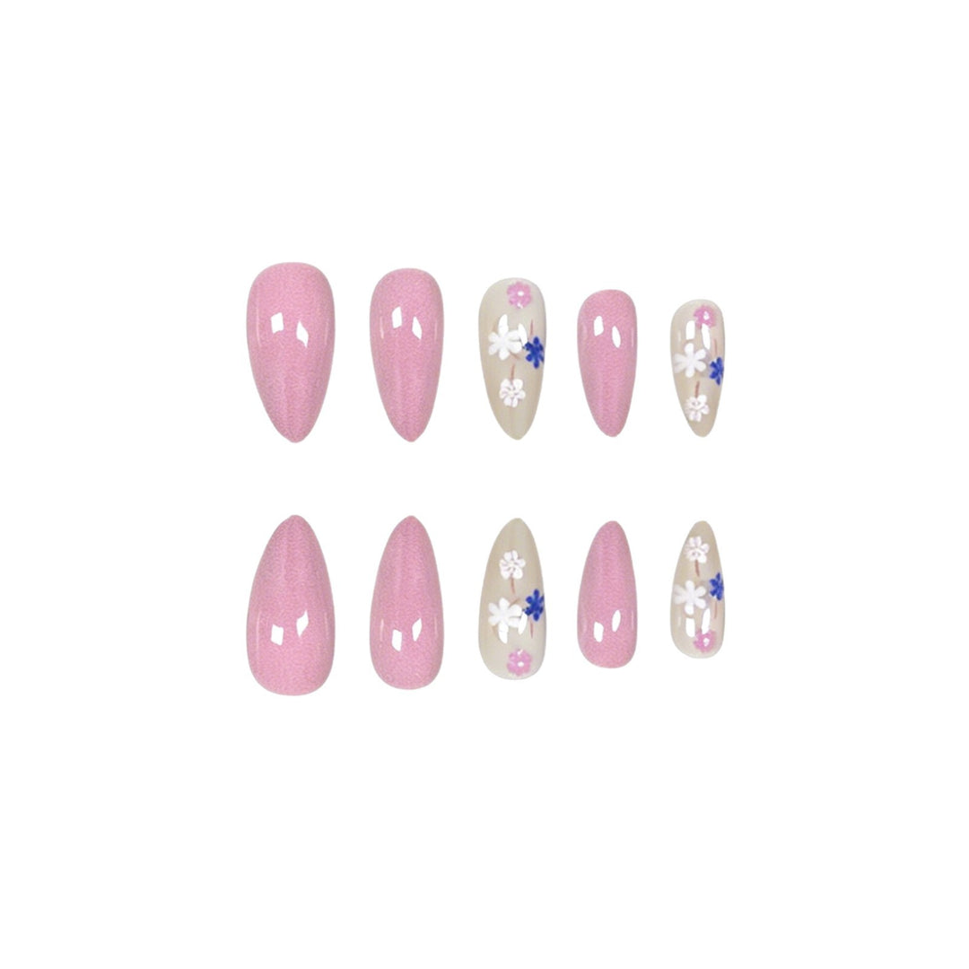 Floral Accent Stiletto Nail Art Extensions Kalsten