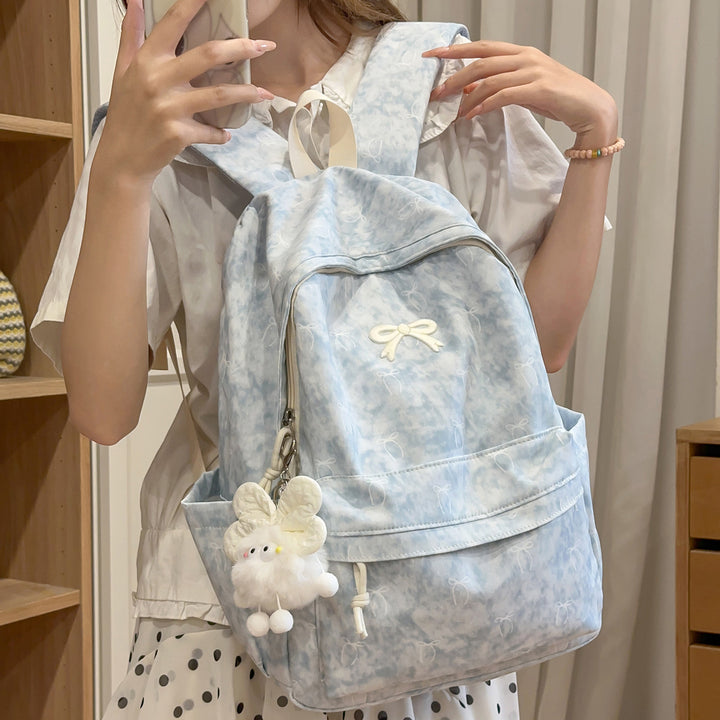 Whimsical Bow-Embellished Backpack Kalsten