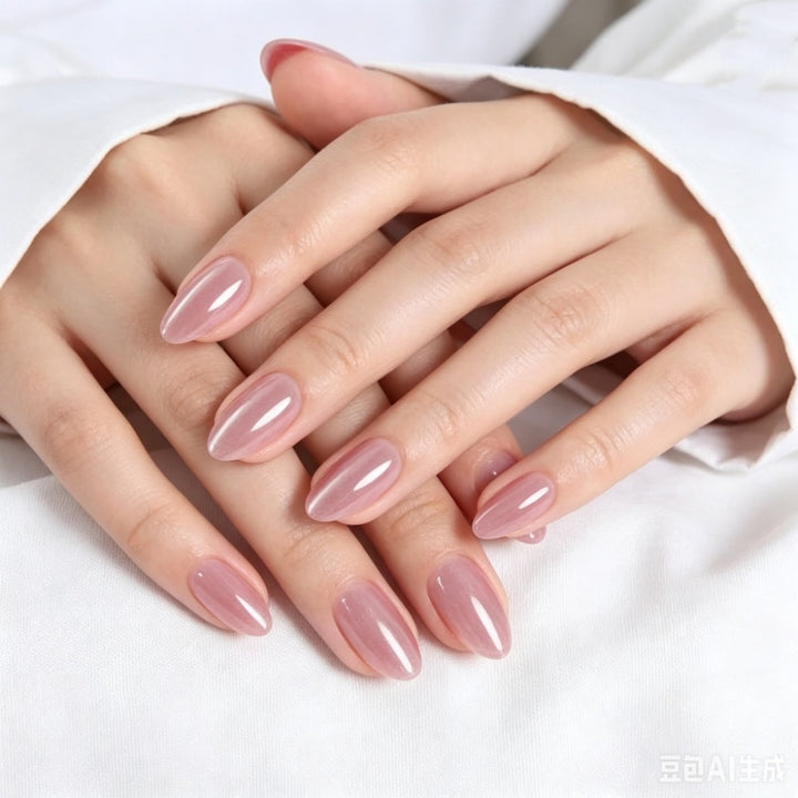 Glossy Almond-Shaped Press-On Nails Kalsten