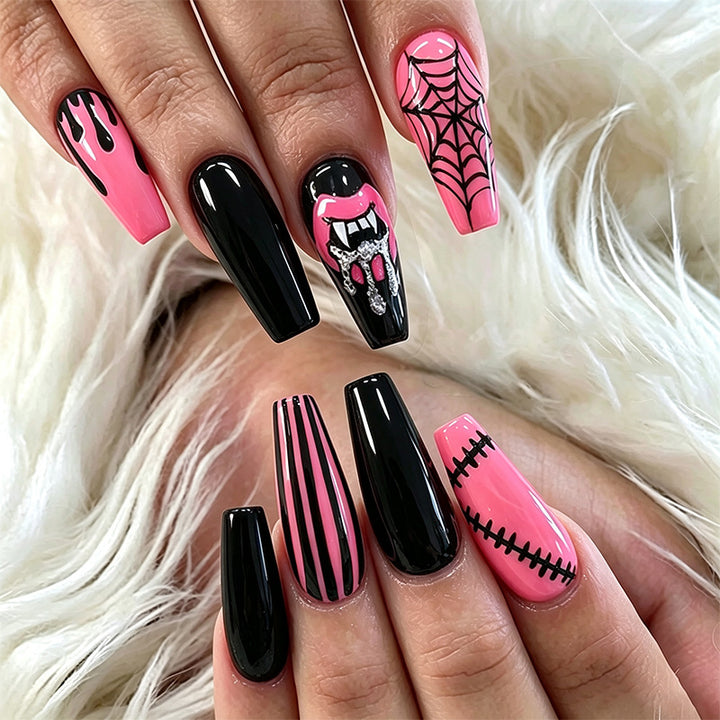 Creative nail art set with Halloween motifs and sparkling applications Kalsten